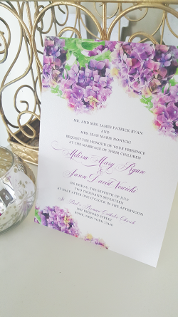 hydrangea wedding invitation watercolor