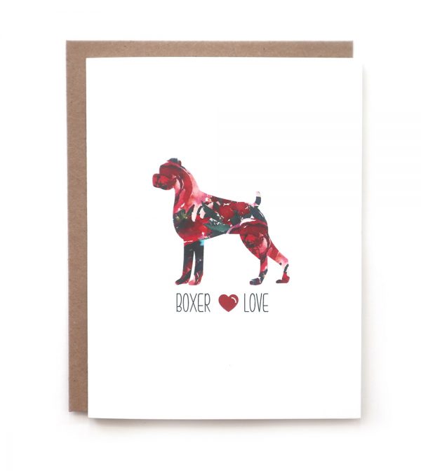 boxer dog greeting card