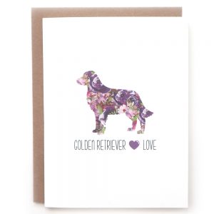 golden retriever dog greeting card