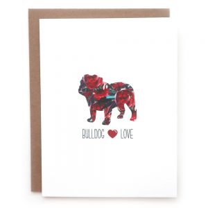 bulldog dog greeting card