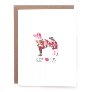 husky dog greeting card