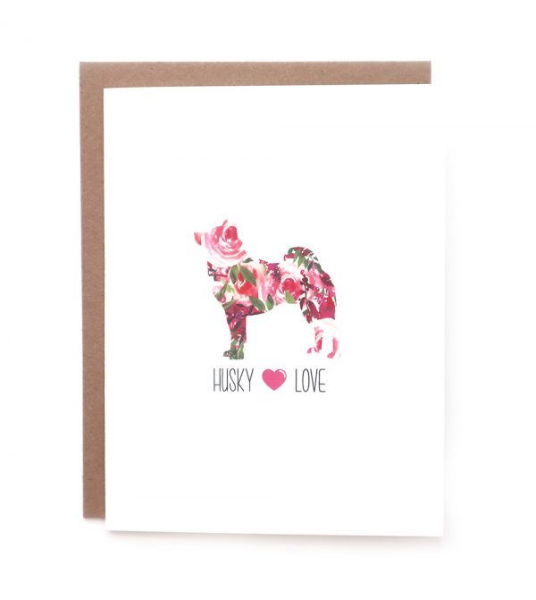 husky dog greeting card