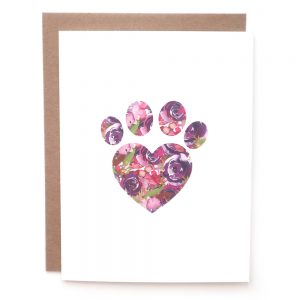 paw print dog cat greeting card