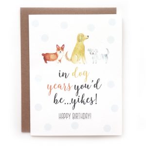 dog years birthday greeting card