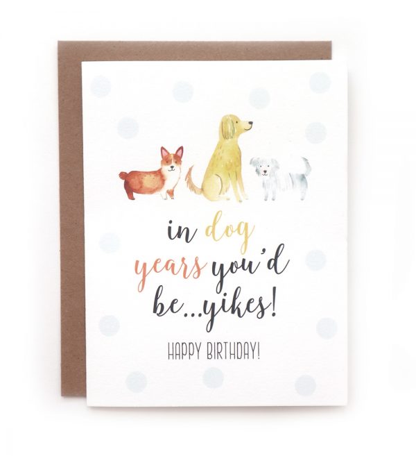 dog years birthday greeting card