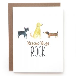 rescue dogs rock greeting card